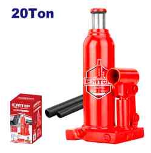 20 Ton Hydraulic Bottle Jack 240-460mm Height 220mm Travel Safety Valve 8.7kg Color Box